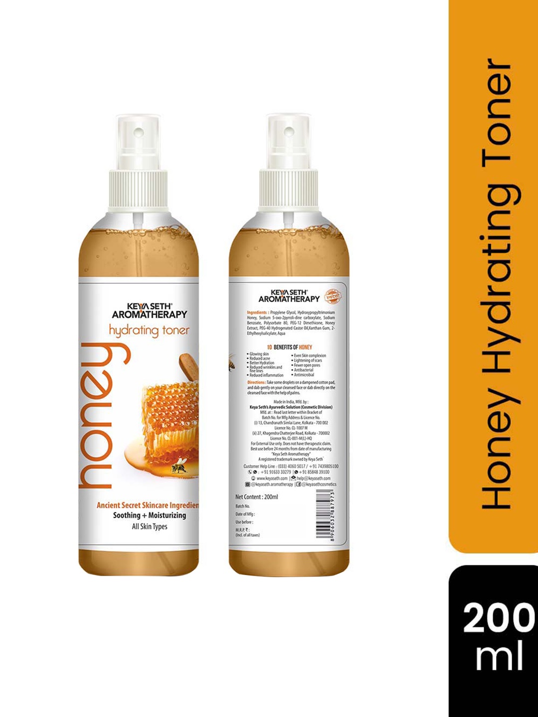 

KEYA SETH Aromatherapy Skin Hydrating Honey Toner - 200ml, Yellow
