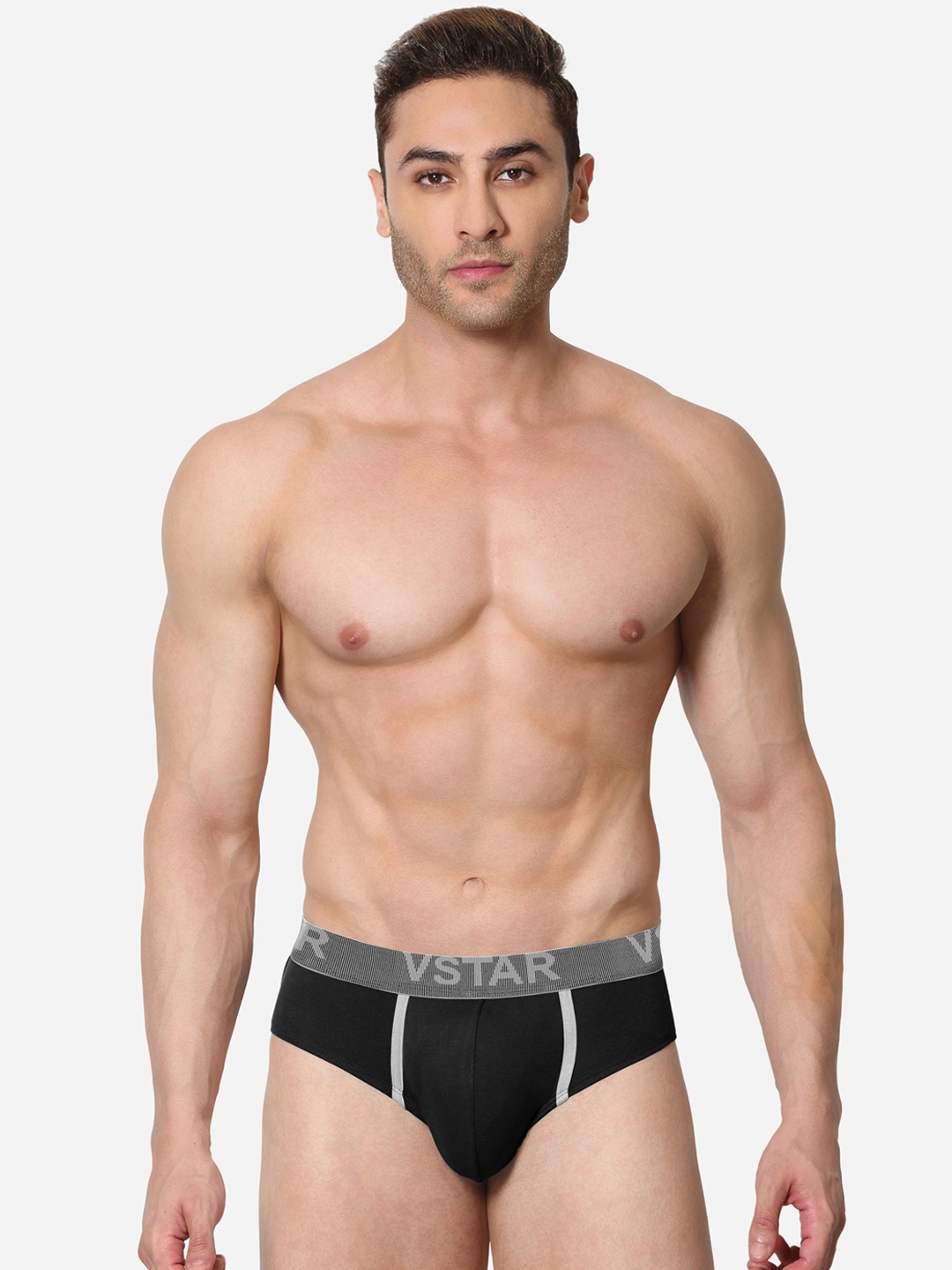 

VStar Low Waist With Contrast Fabric Taping Basic Briefs FRANK NEO-BLACK