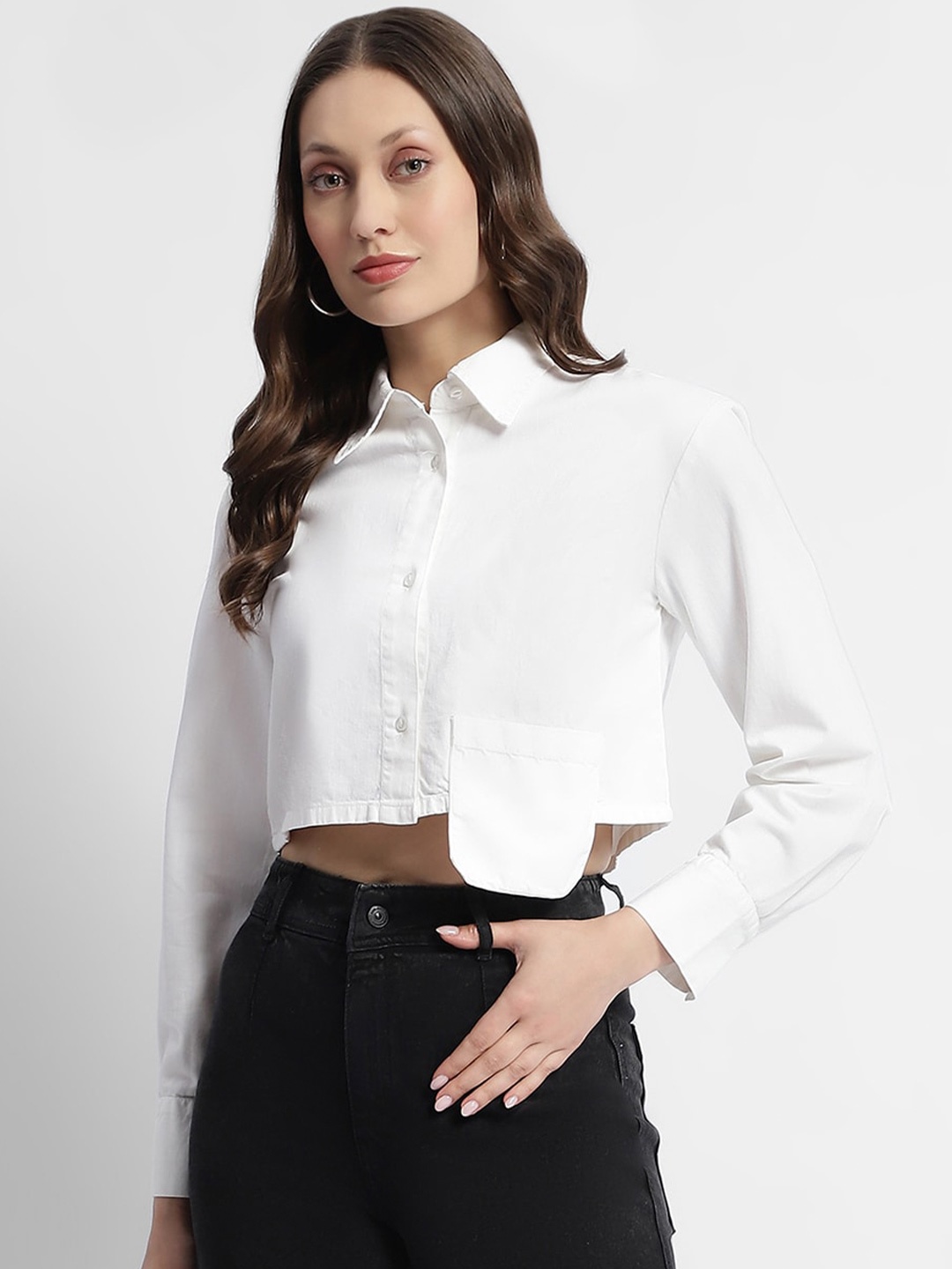 

Madame Women Opaque Casual Shirt, White