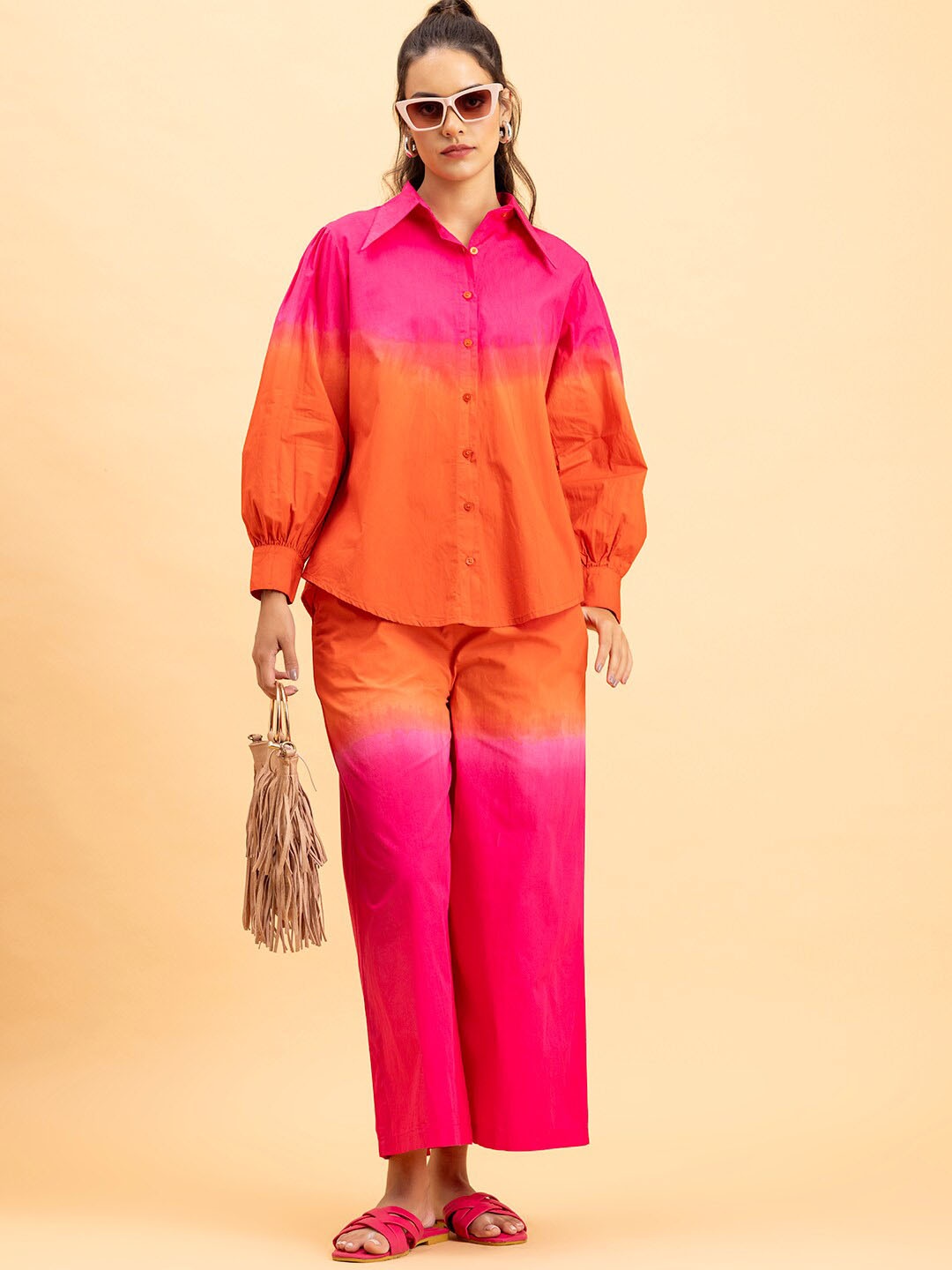 

Lounge Dreams Long Sleeve Shirt & Trouser Co-Ords, Pink