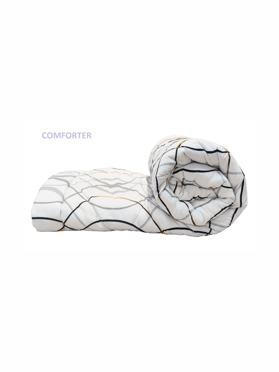 

Supreme Home Collective White Abstract Cotton AC Room 300 GSM Double Bed Comforter