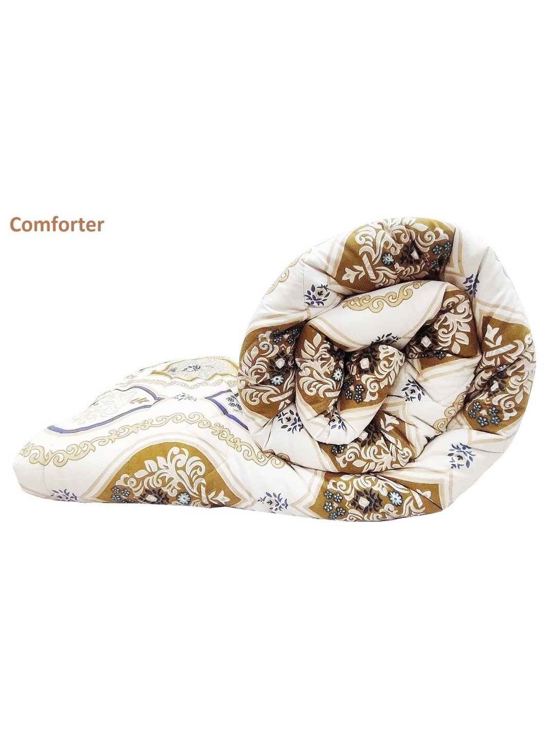 

Supreme Home Collective Brown & Blue Cotton AC Room 300 GSM Double Bed Comforter