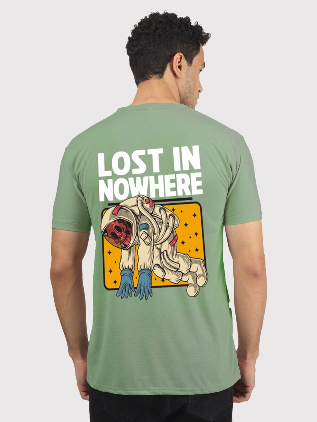

Greylongg Men Graphic Printed Round Neck T-shirt, Green