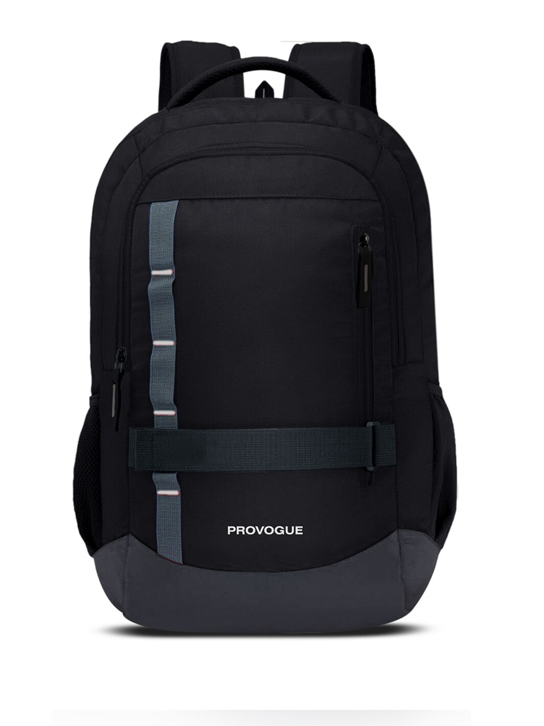 

Provogue Unisex Embroidered Padded Mesh Backpack, Black