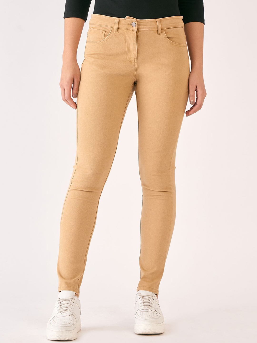 

SALT ATTIRE Women Slim Fit Trousers, Tan