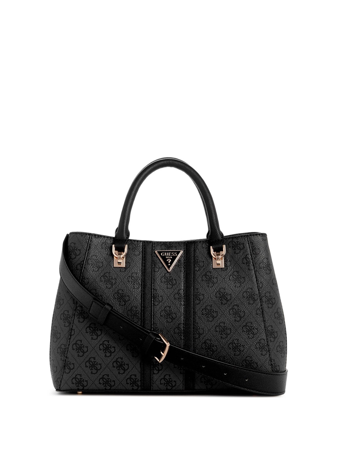 

GUESS PU Oversized Shopper Sling Bag with Fringed, Black