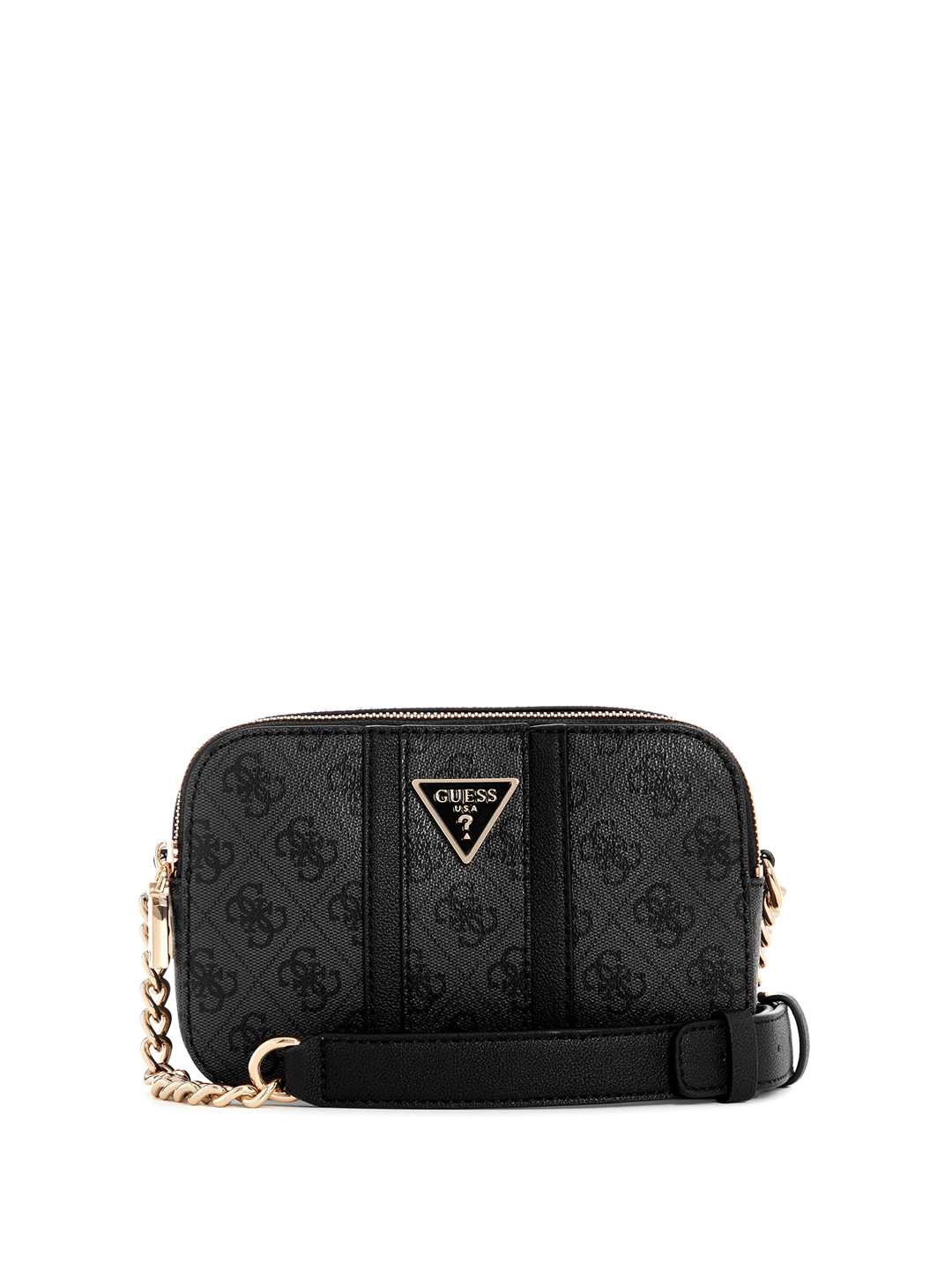 

GUESS PU Structured Sling Bag with Cut Work, Black