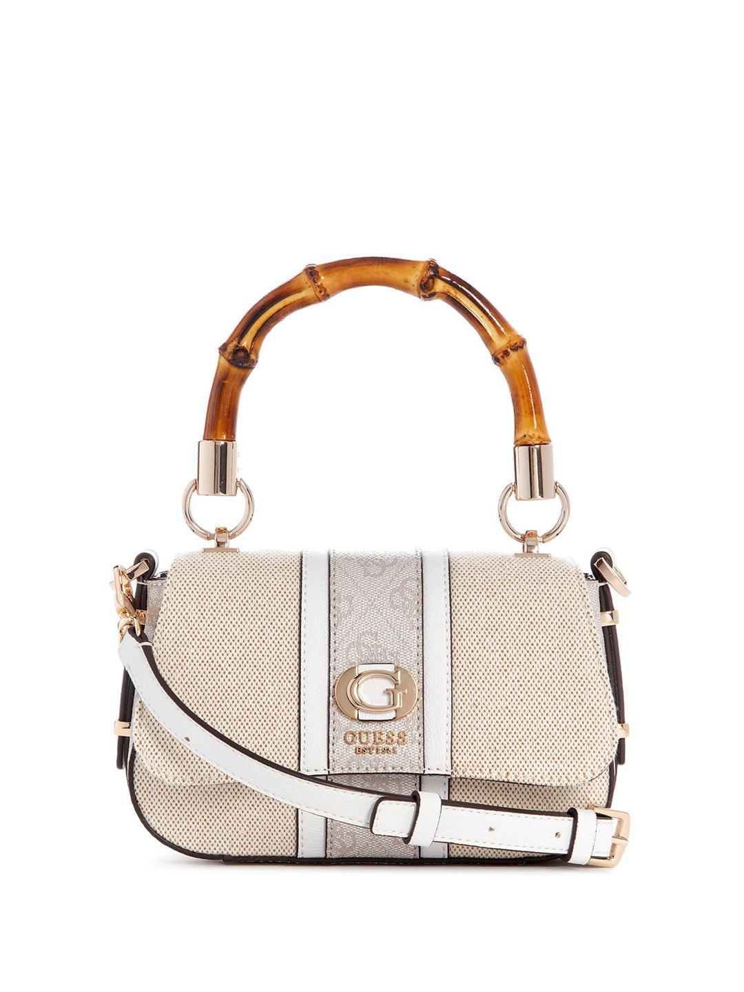 

GUESS Textured Structured Handheld Bag, Beige