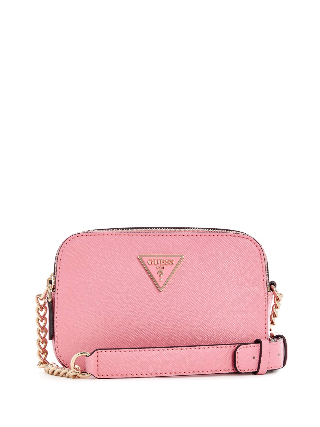 

GUESS Women Solid PU Structured Sling Bag, Pink