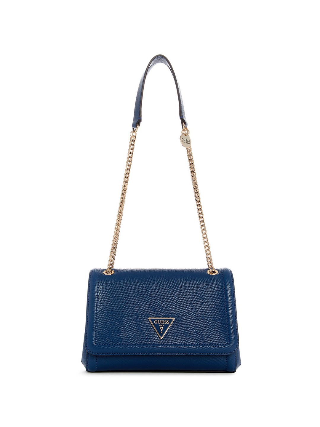 

GUESS PU Structured Sling Bag with Applique, Navy blue