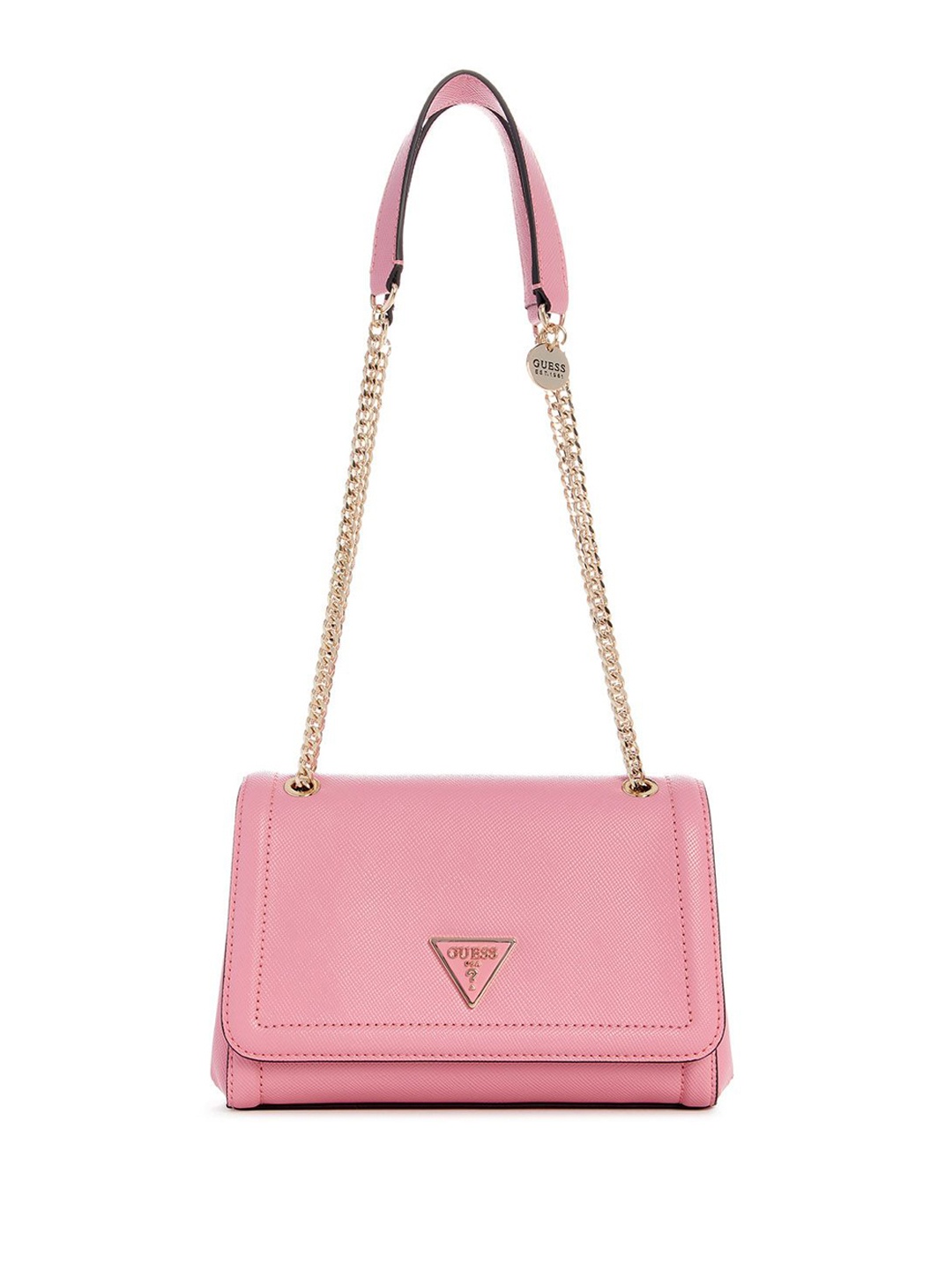 

GUESS Women Pu Solid Structured Shoulder Bag, Pink