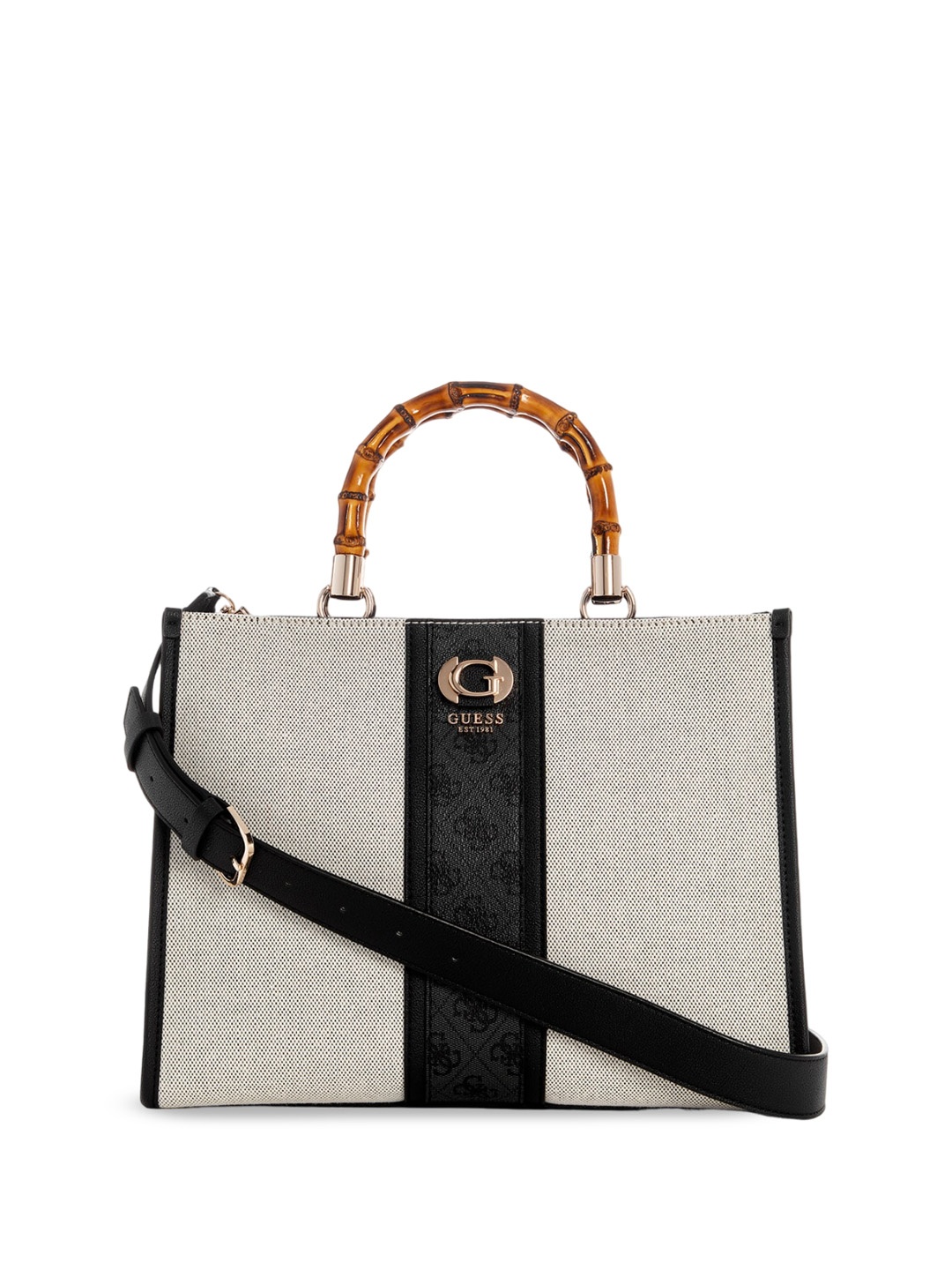 

GUESS Women Textured Solid Structured Handheld Bag with Tasselled, Grey