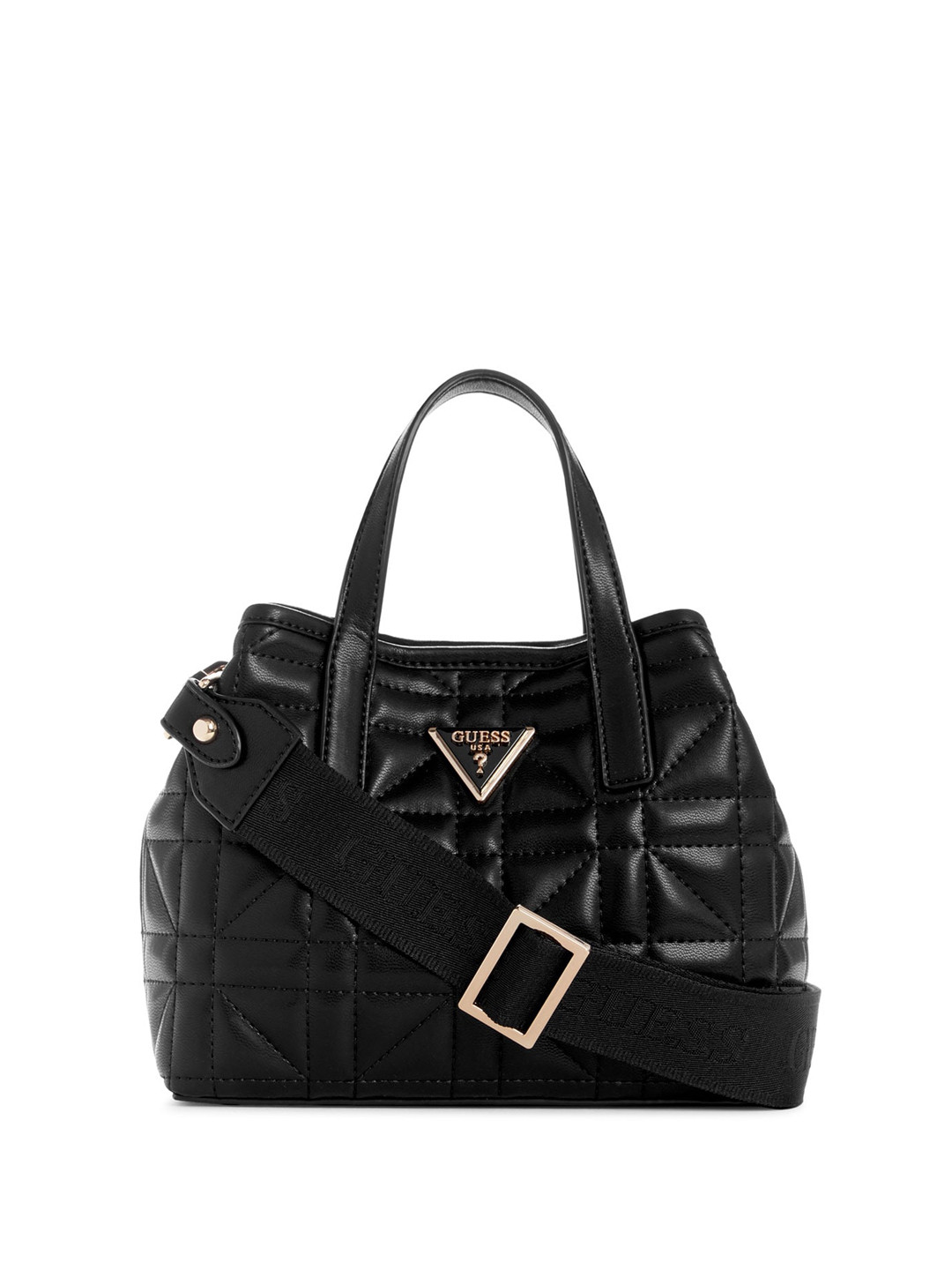 

GUESS PU Structured Handheld Bag with Bow Detail, Black
