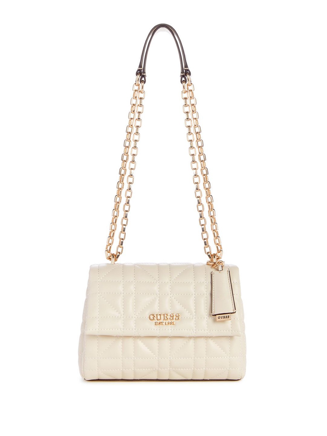 

GUESS Women .PU Structured Shoulder Bag with Quilted, Beige