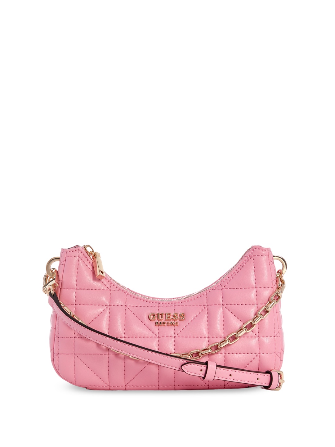 

GUESS PU Half Moon Sling Bag with Fringed, Pink