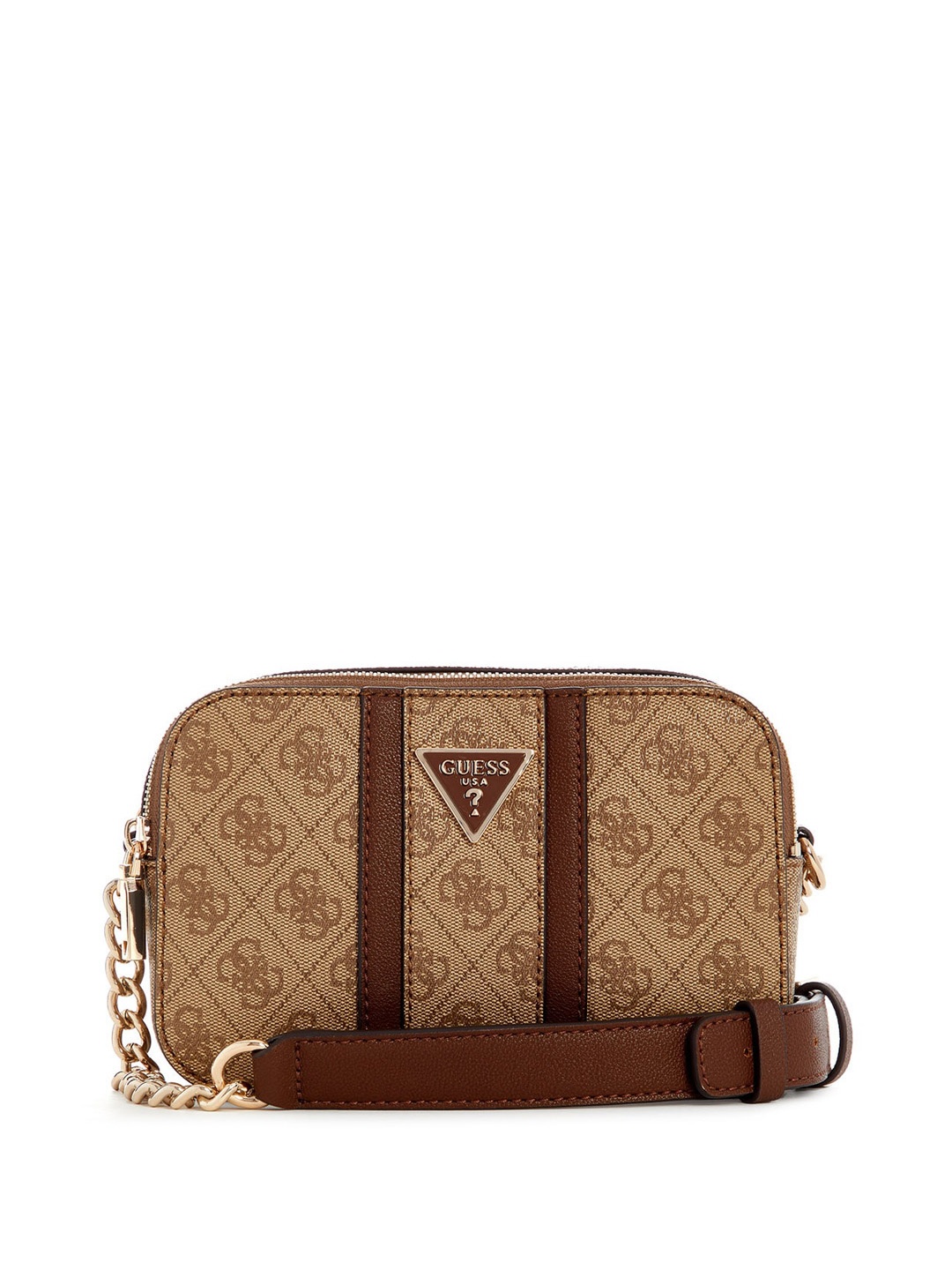 

GUESS PU Structured Sling Bag with Tasselled, Brown