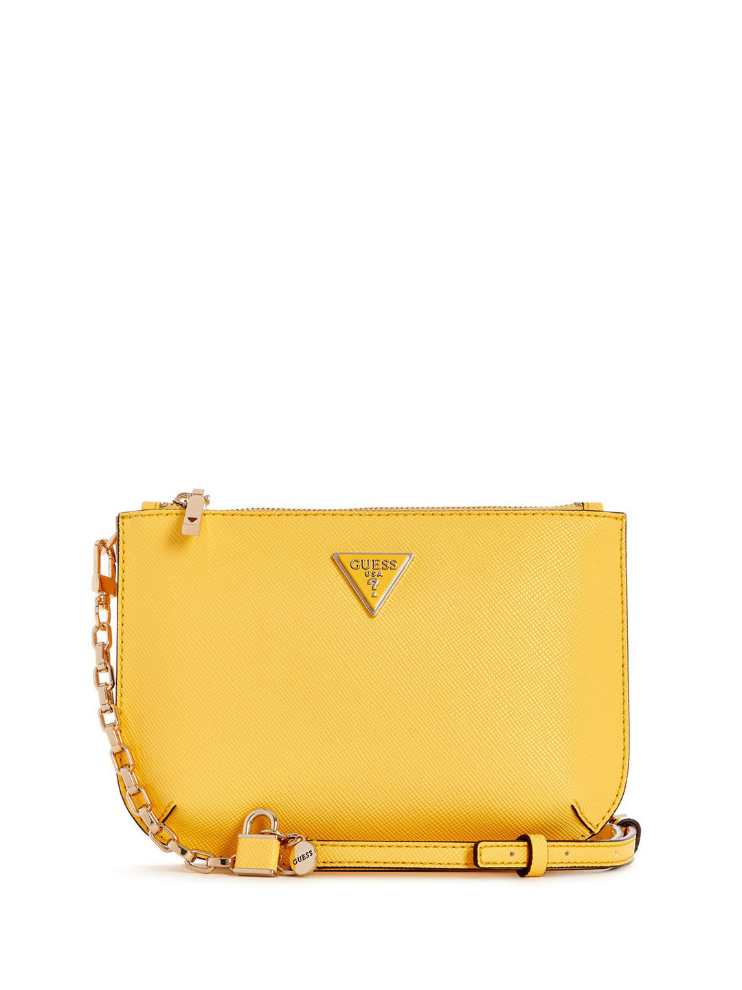 

GUESS PU Structured Sling Bag with Tasselled, Yellow