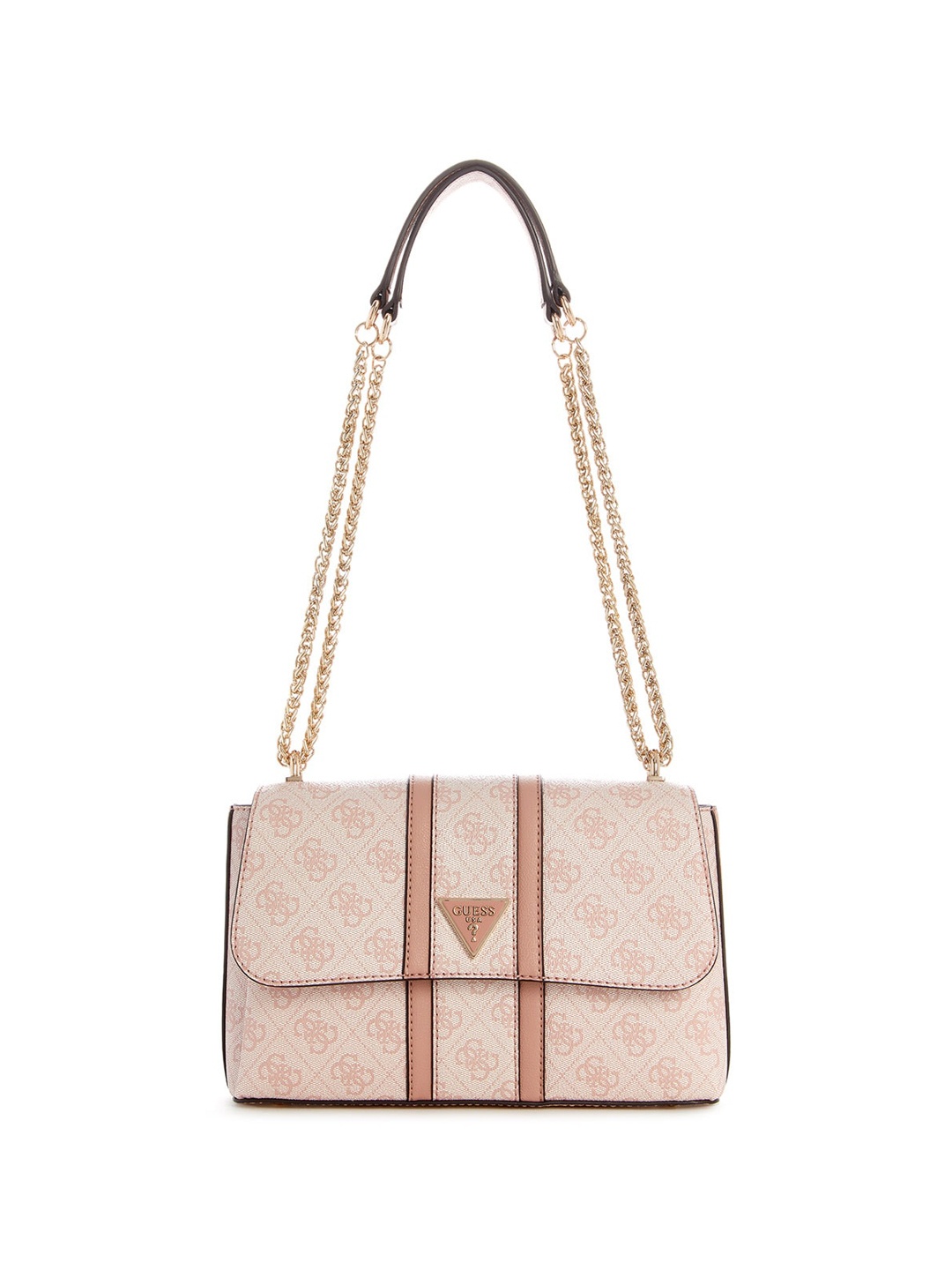 

GUESS Geometric Textured PU Structured Shoulder Bag, Beige