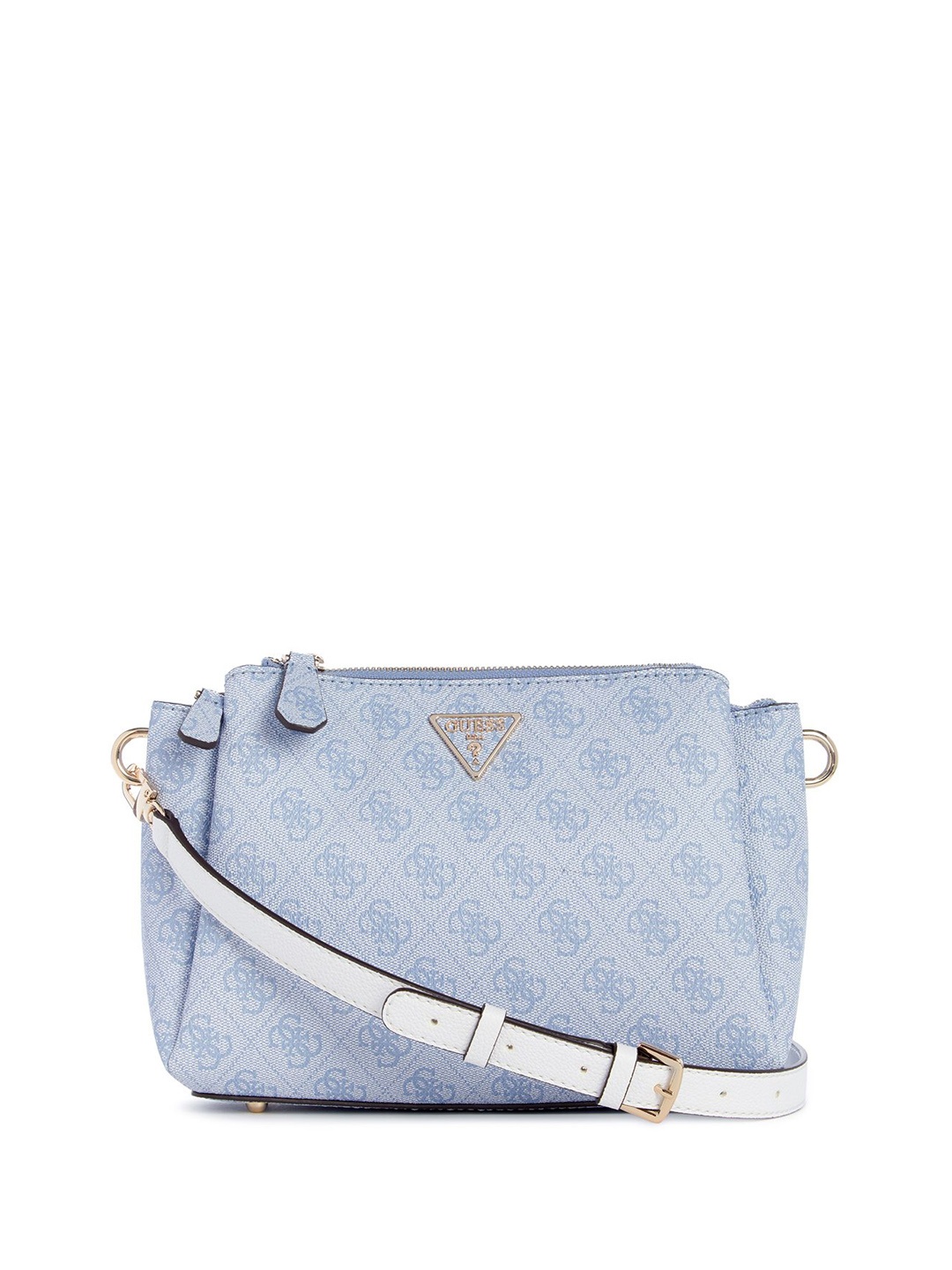 

GUESS Printed PU Structured Sling Bag, Blue