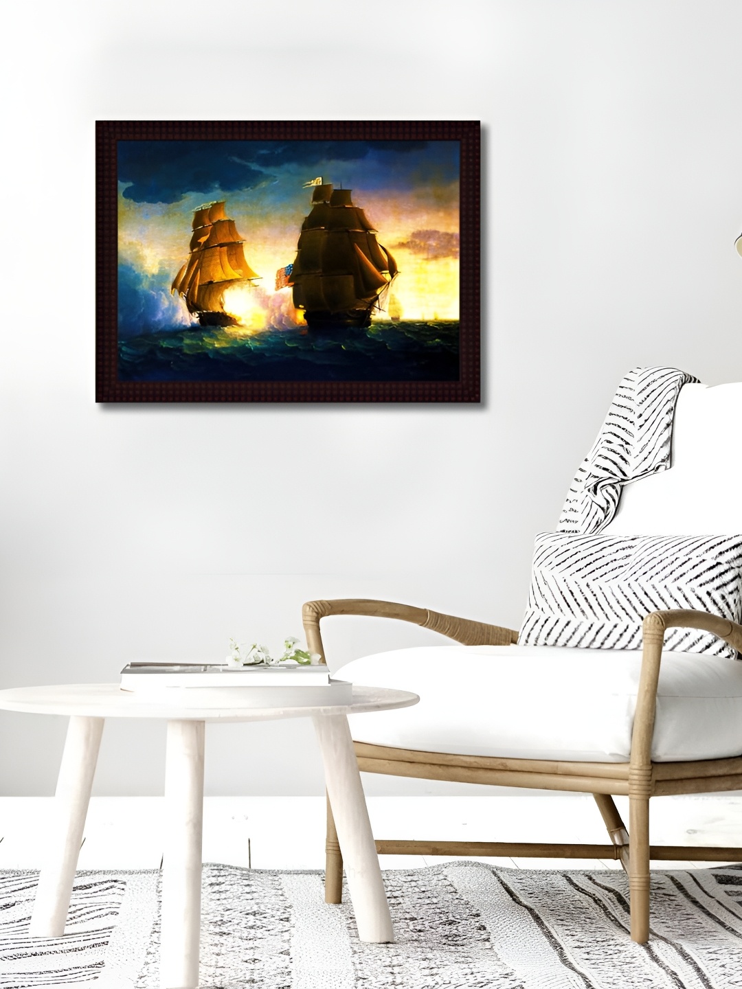 

Tamatina Black & Yellow Battle Of The Ship Printed Wall Art
