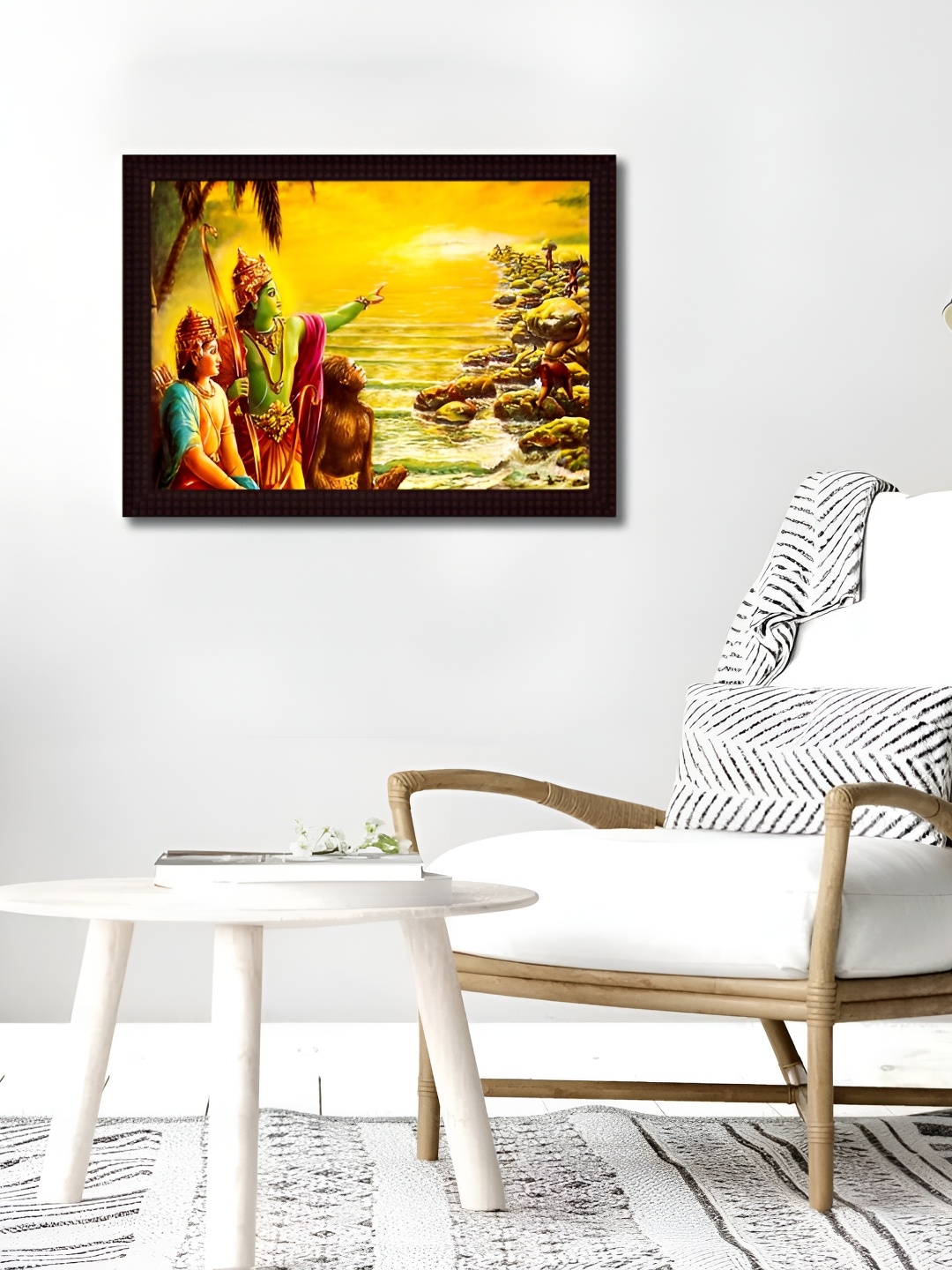 

Tamatina Yellow & Blue Sri Ram Religious Printed Wooden Wall Art