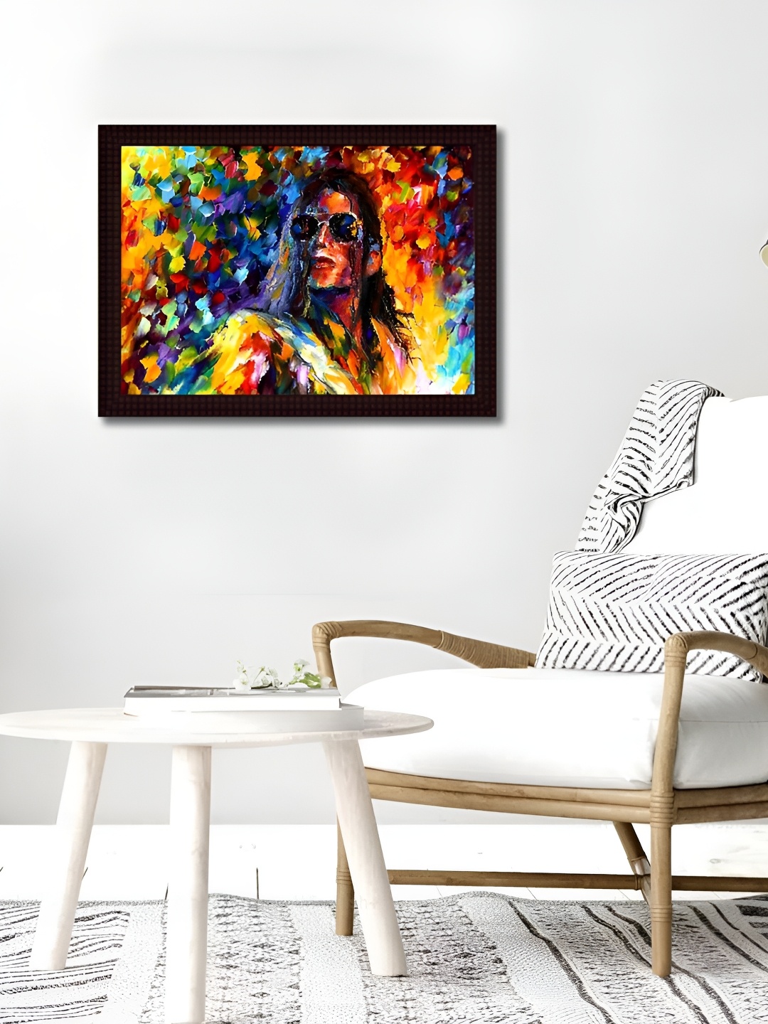 

Tamatina Brown & Blue Printed Wooden Framed Wall Art