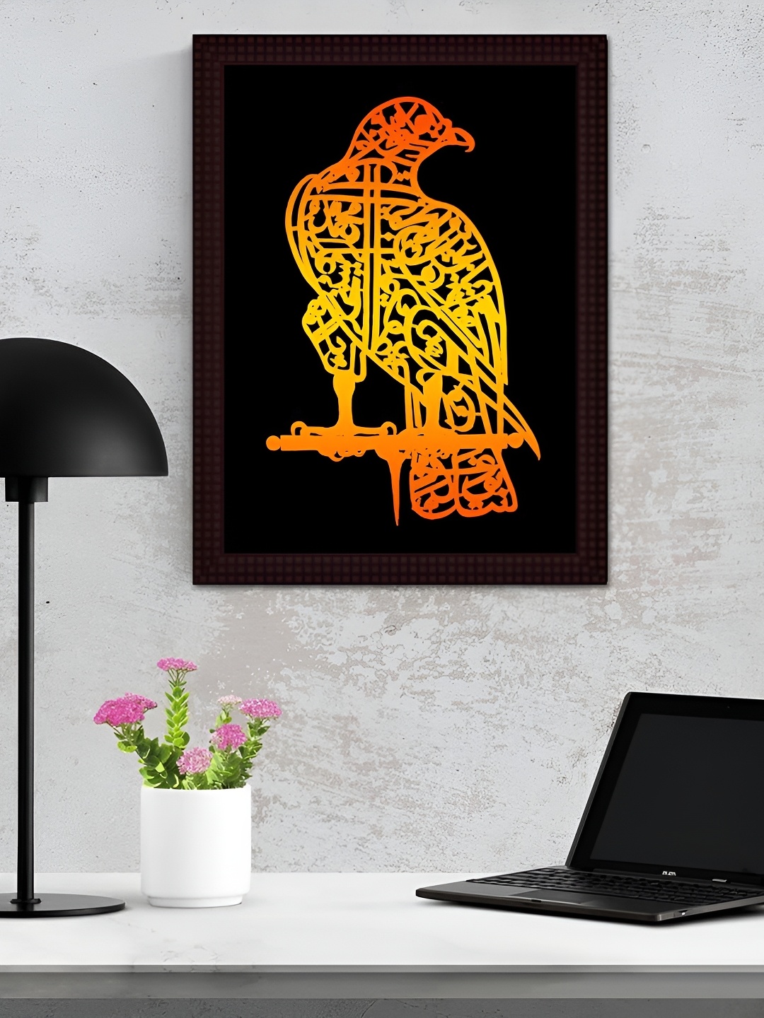 

Tamatina Yellow & Orange Allahs Falcon Birds Printed Wall Art