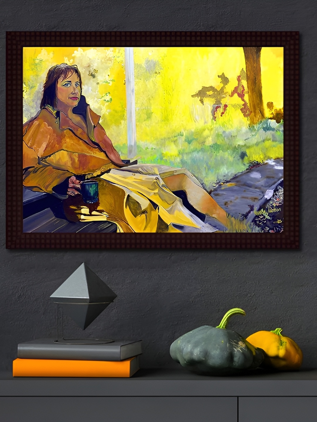 

Tamatina Yellow & Brown Printed Wooden Framed Wall Art
