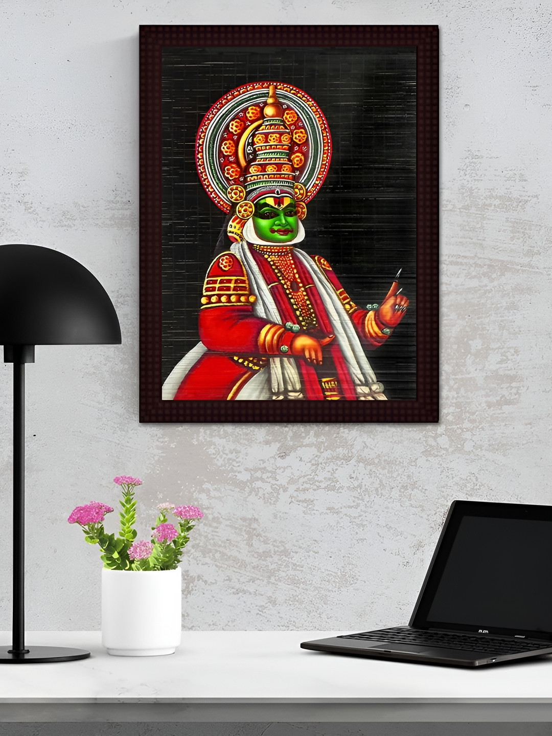 

Tamatina Black & Red Kathakali Dancer Printed Wall Art