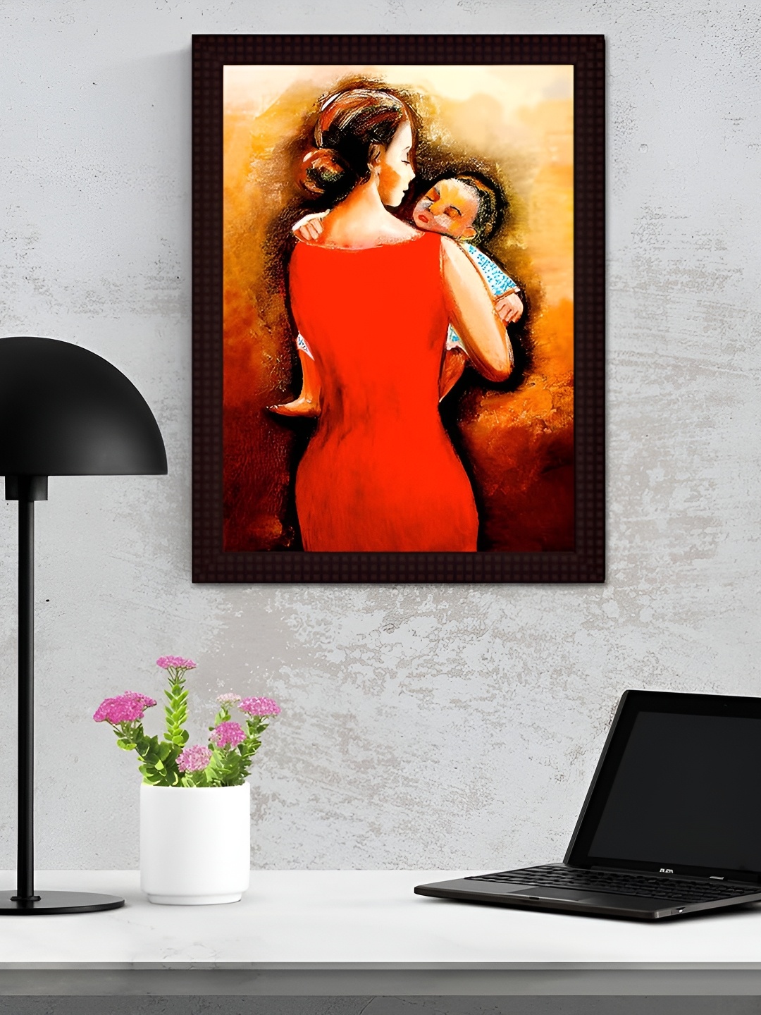 

Tamatina Red & Brown Printed Wooden Framed Wall Art