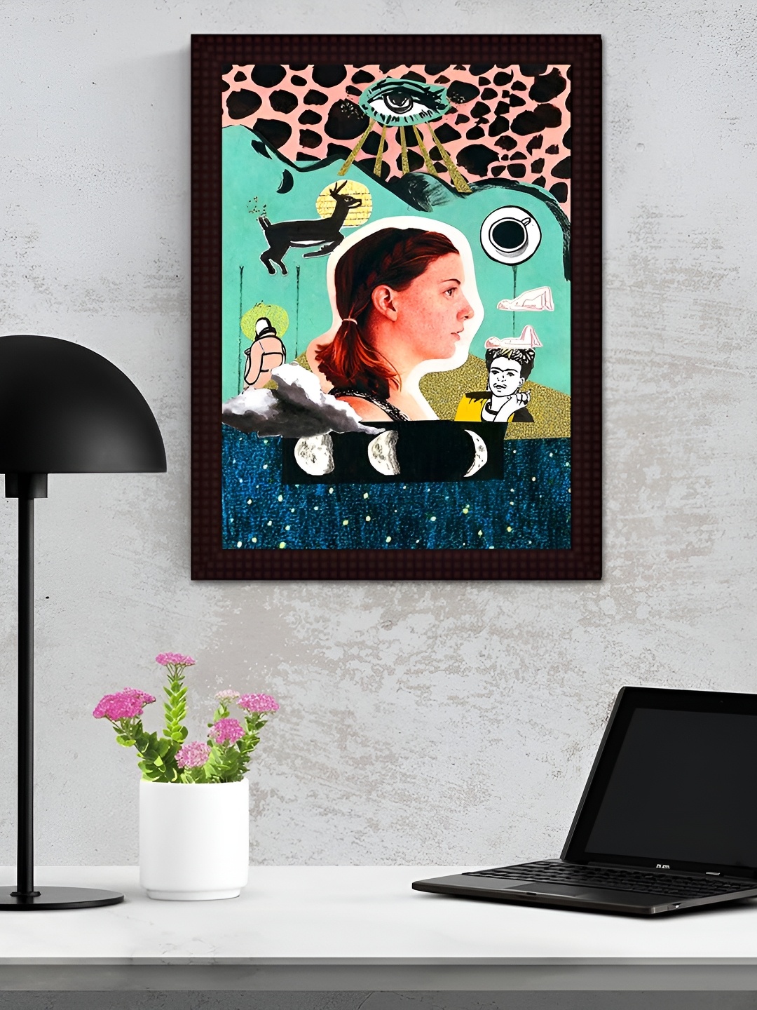 Tamatina Green & Black The Gods Eye Printed Wall Art