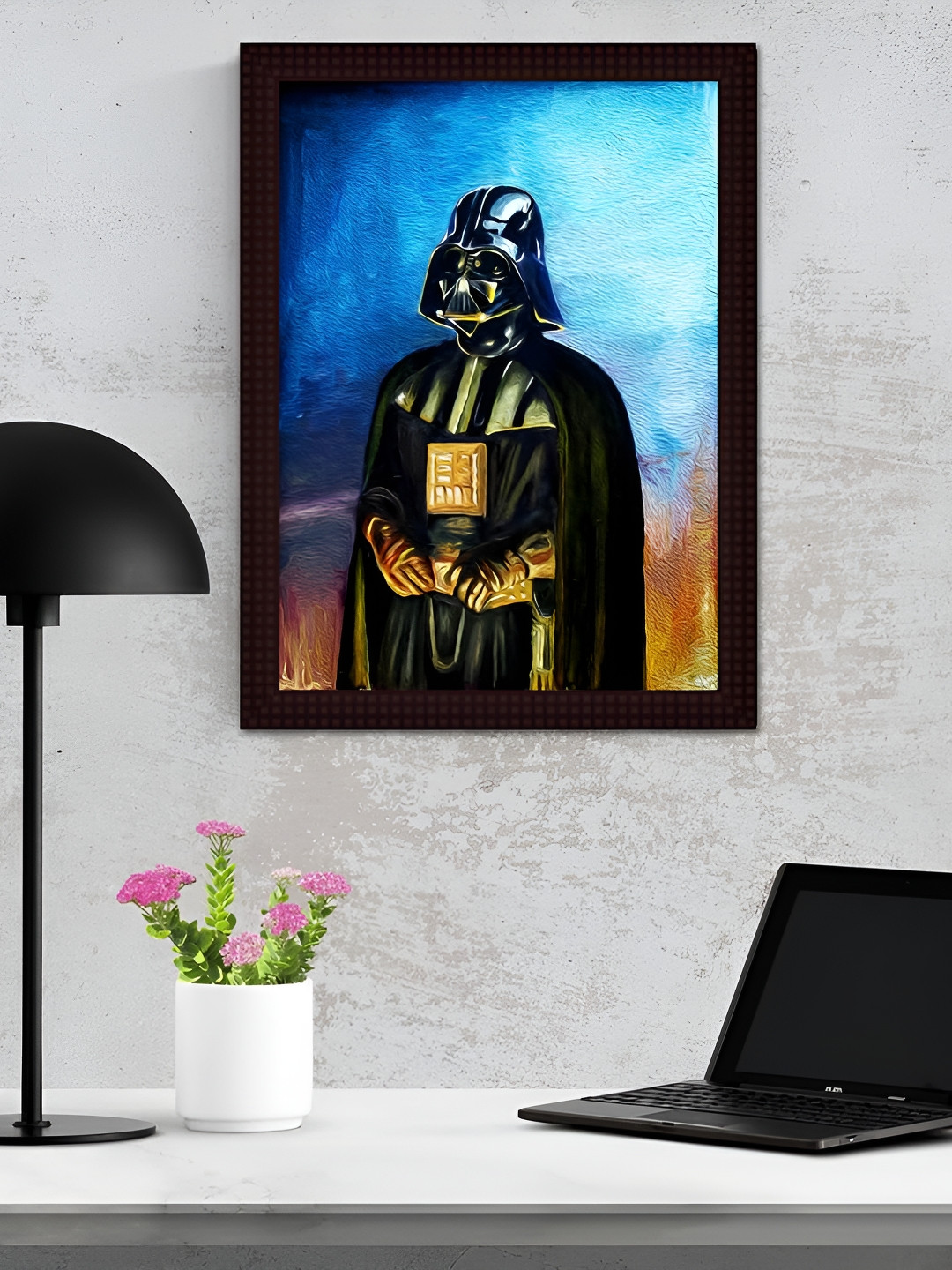 

Tamatina Blue & Black Darth Vader Printed Wall Art