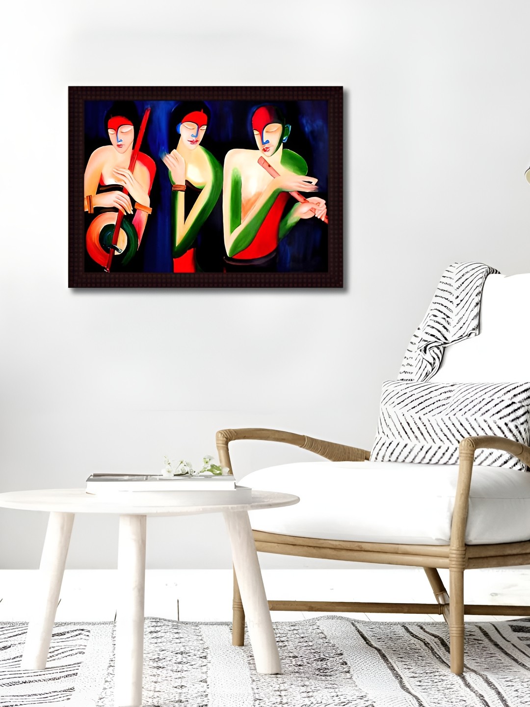 

Tamatina Black & Red Meera Bai & Krishna Printed Wall Art