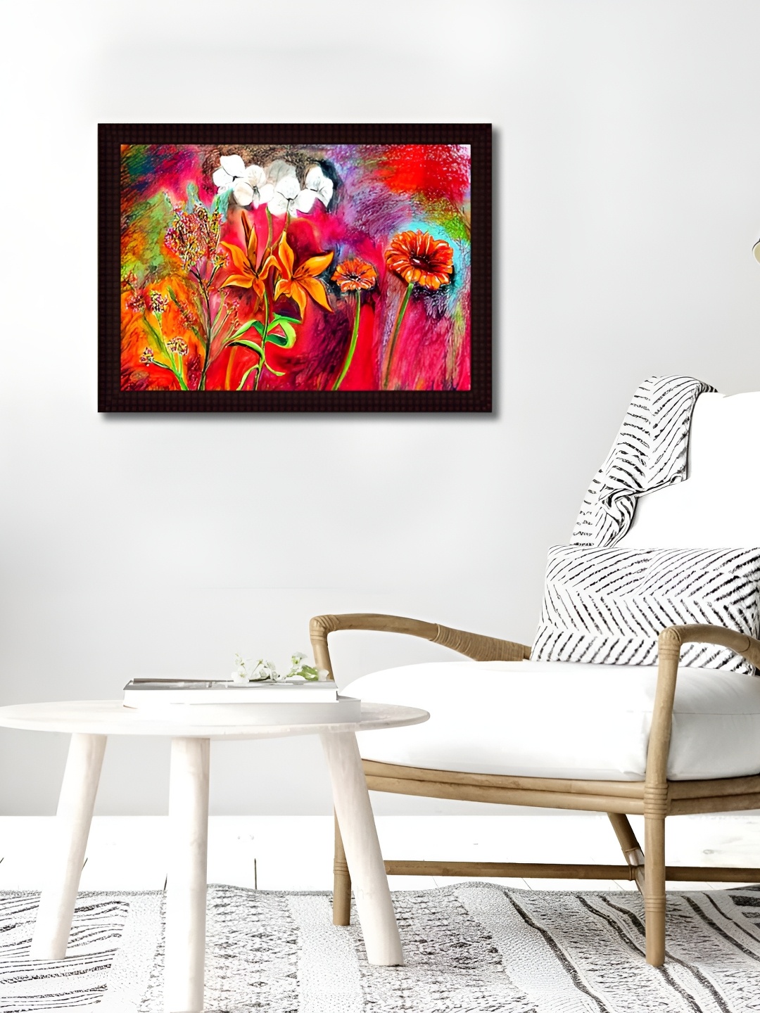 

Tamatina Red & White Floral Printed Wooden Wall Paintings