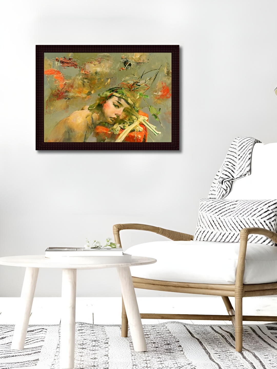 

Tamatina Beige & Red Printed Wooden Wall Art, Brown