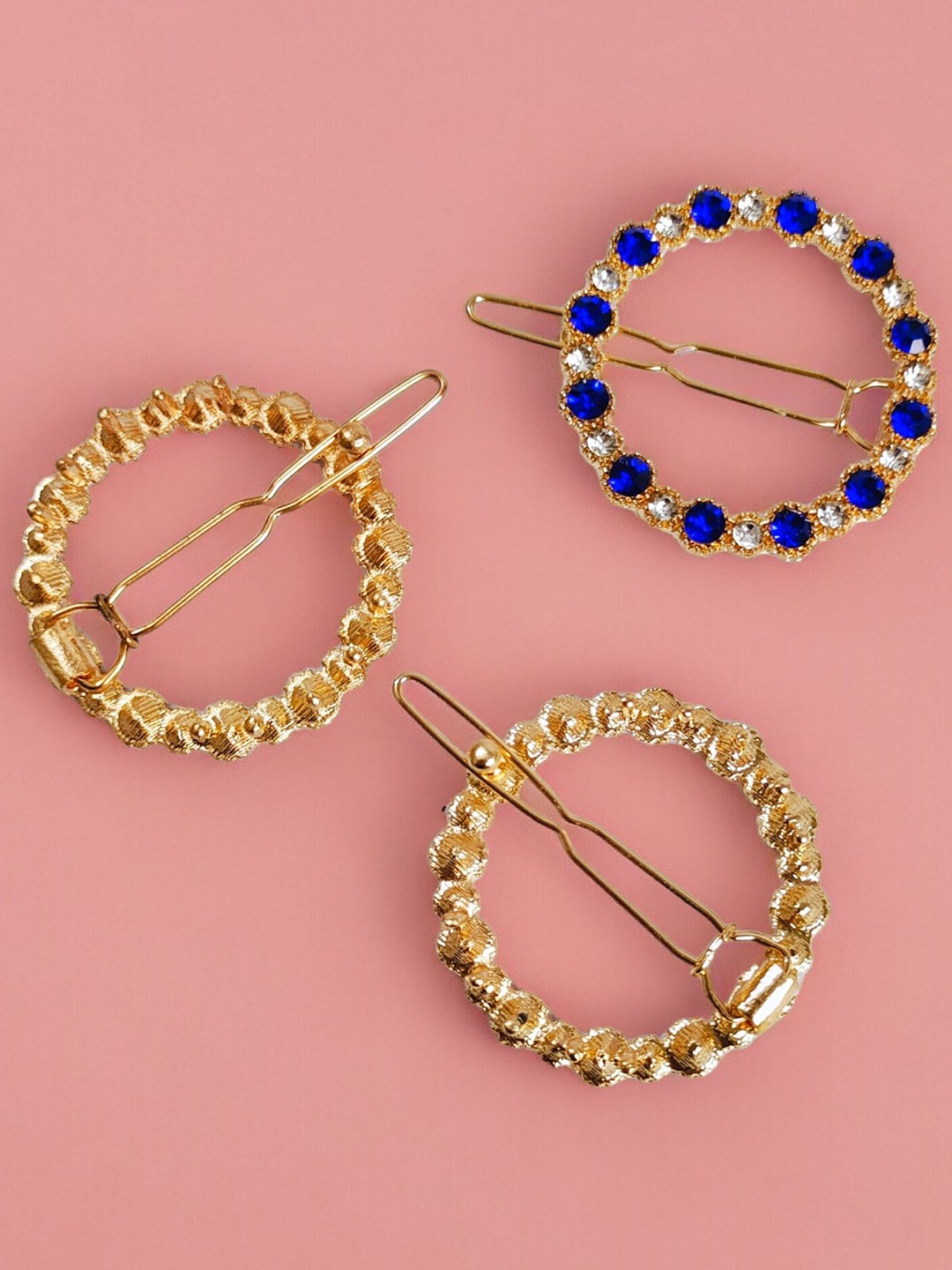 

ANNA CREATIONS Women Set of 3 Bobby Pins Hair Accessory, Gold