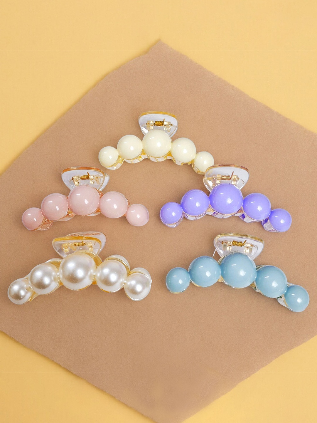 

ANNA CREATIONS Women Set of 5 Korean Stylish Claw Clip Hair Accessory, Blue