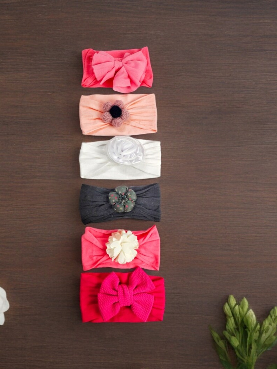 

ANNA CREATIONS Girls Set of 6 Hairband, Pink