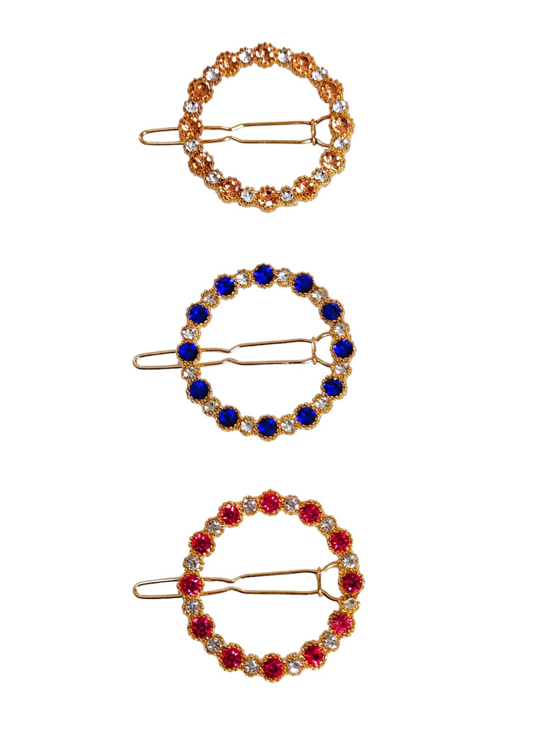 

ANNA CREATIONS Women Set of 3 Bobby Pins, Blue