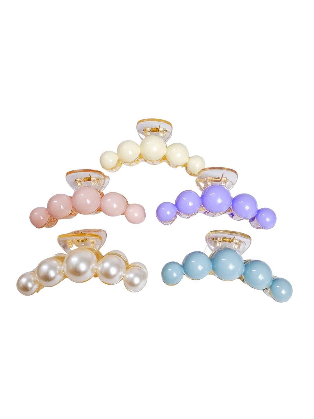 

ANNA CREATIONS Women Set of 5 Korean Stylish Claw Clip, Lavender