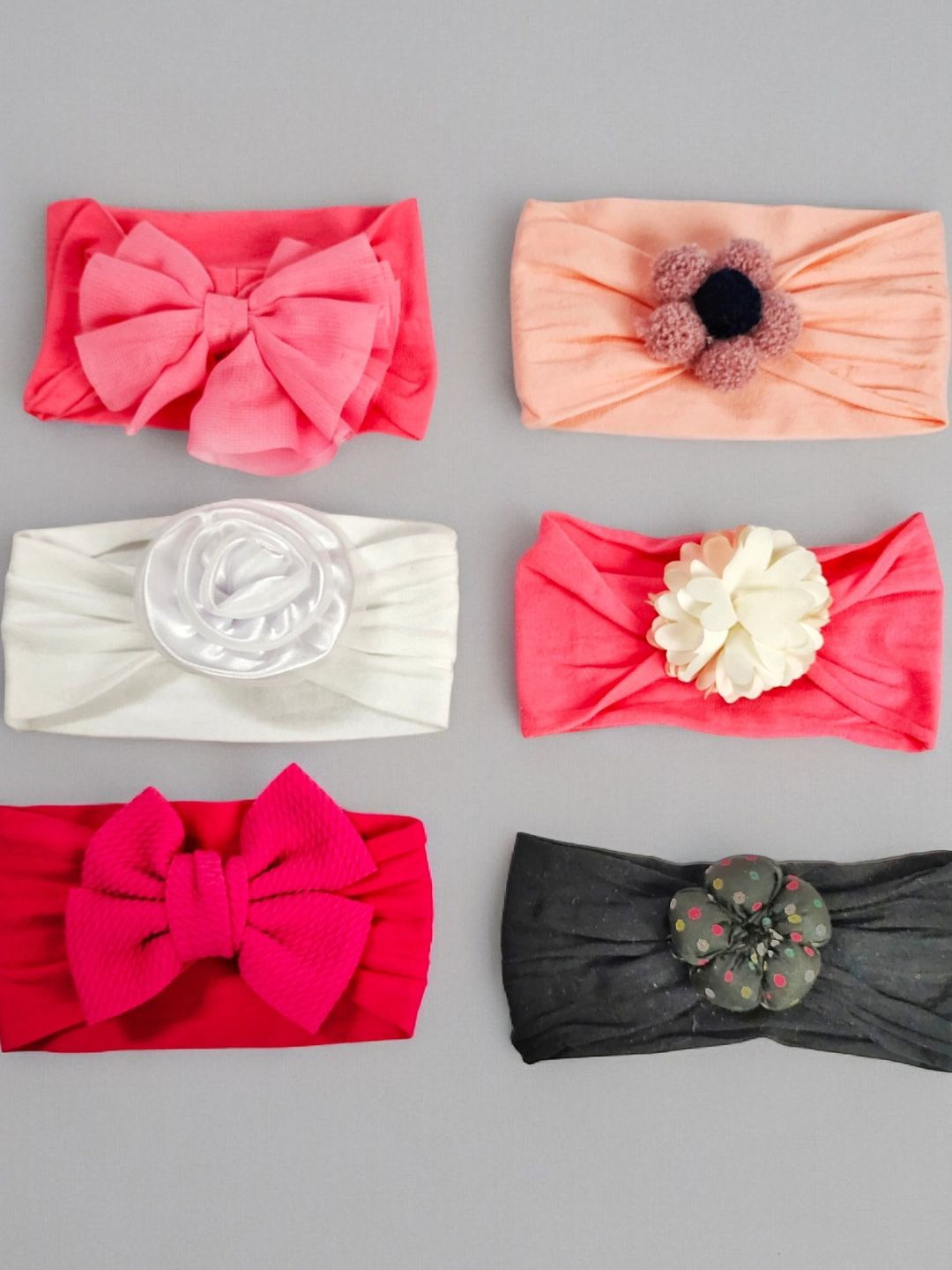 

ANNA CREATIONS Girls Set of 6 Hairband, Pink