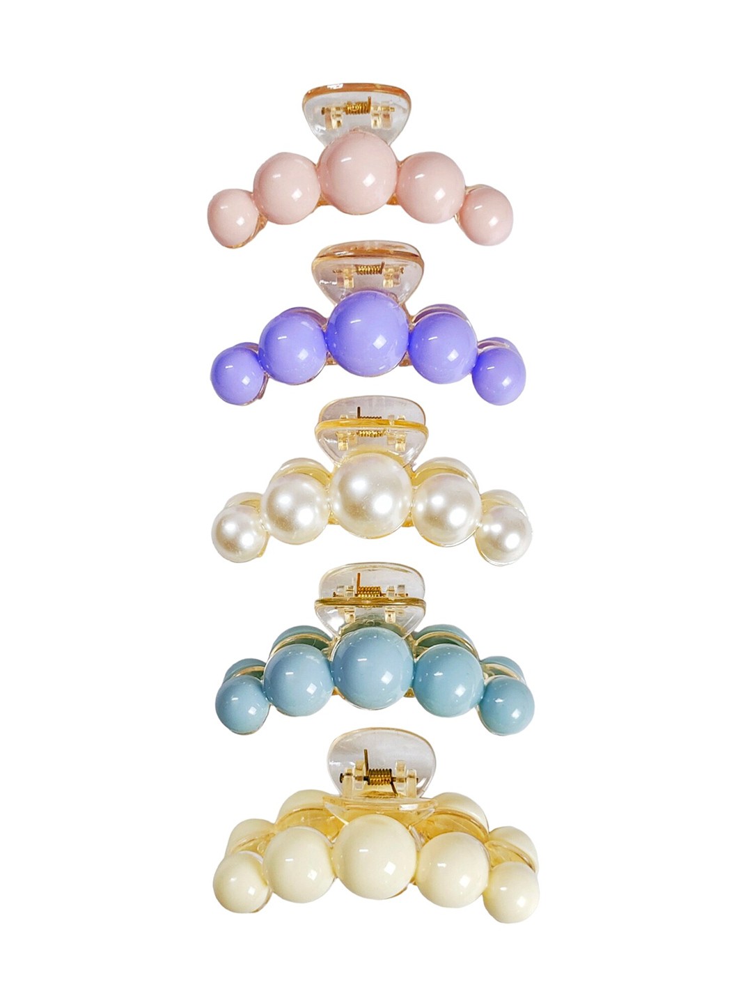 

ANNA CREATIONS Women Set Of 5 Korean Stylish Claw Clip, Lavender