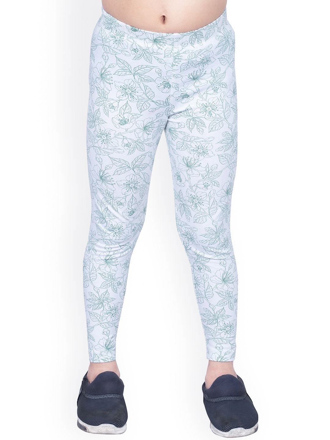 

One Sky Girls Printed Ankle Length Tights, Green