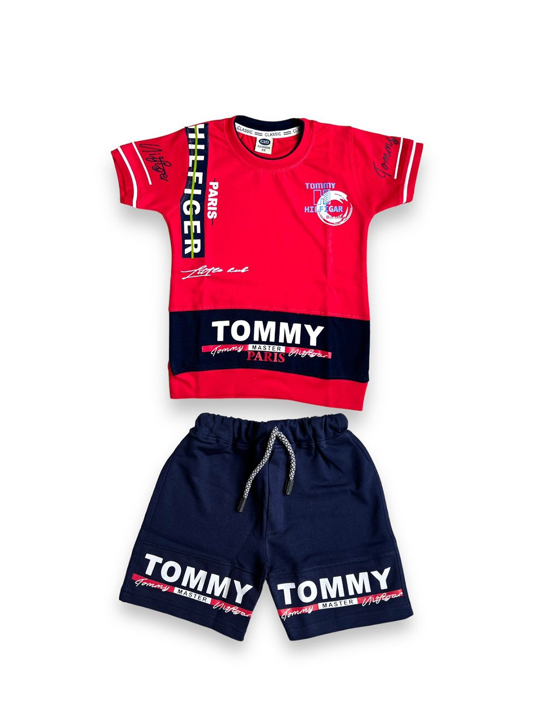 

BAESD Boys Printed T-shirt with Shorts, Red