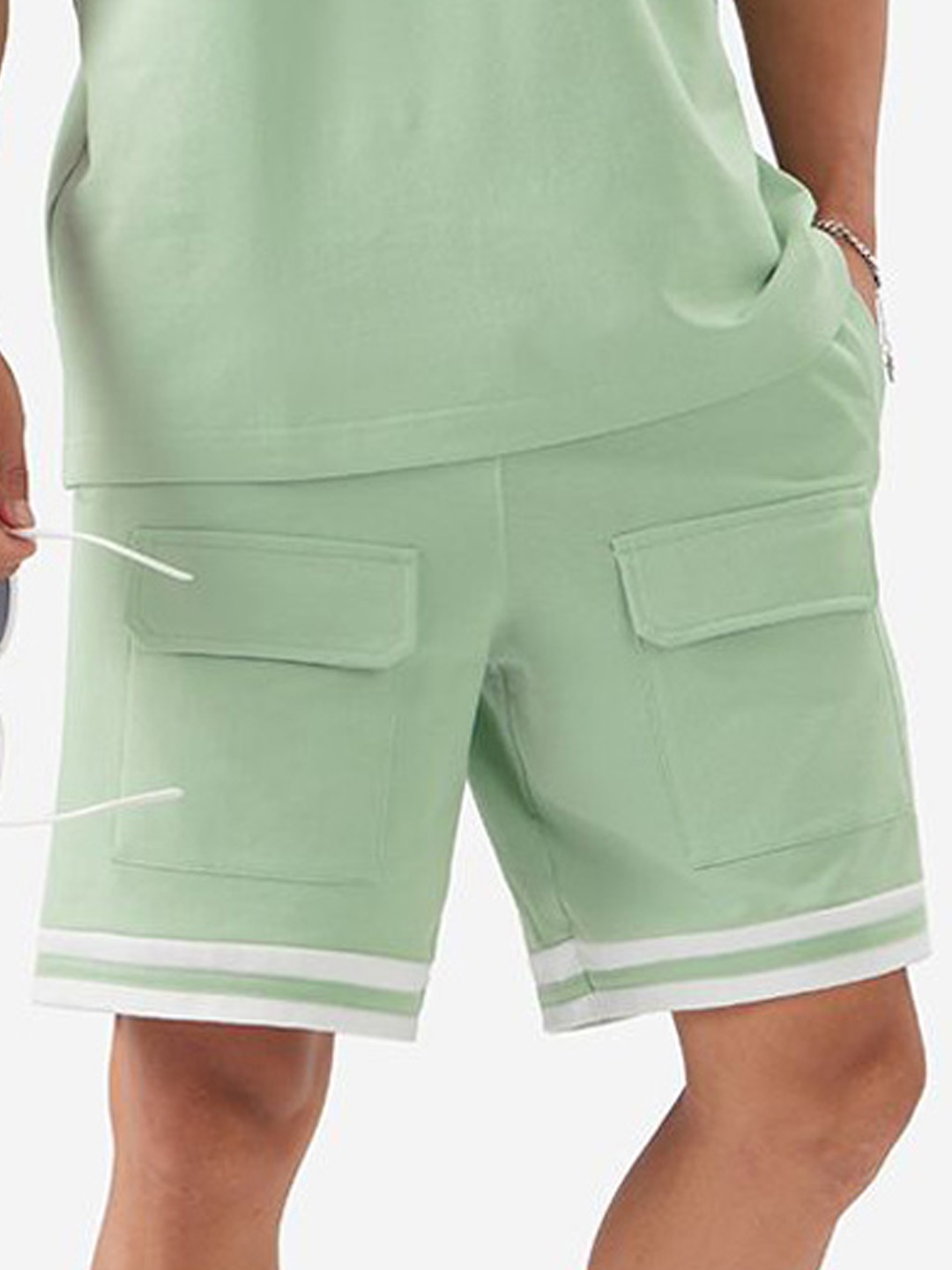 

The Souled Store Men Pure Cotton Sports Shorts, Green
