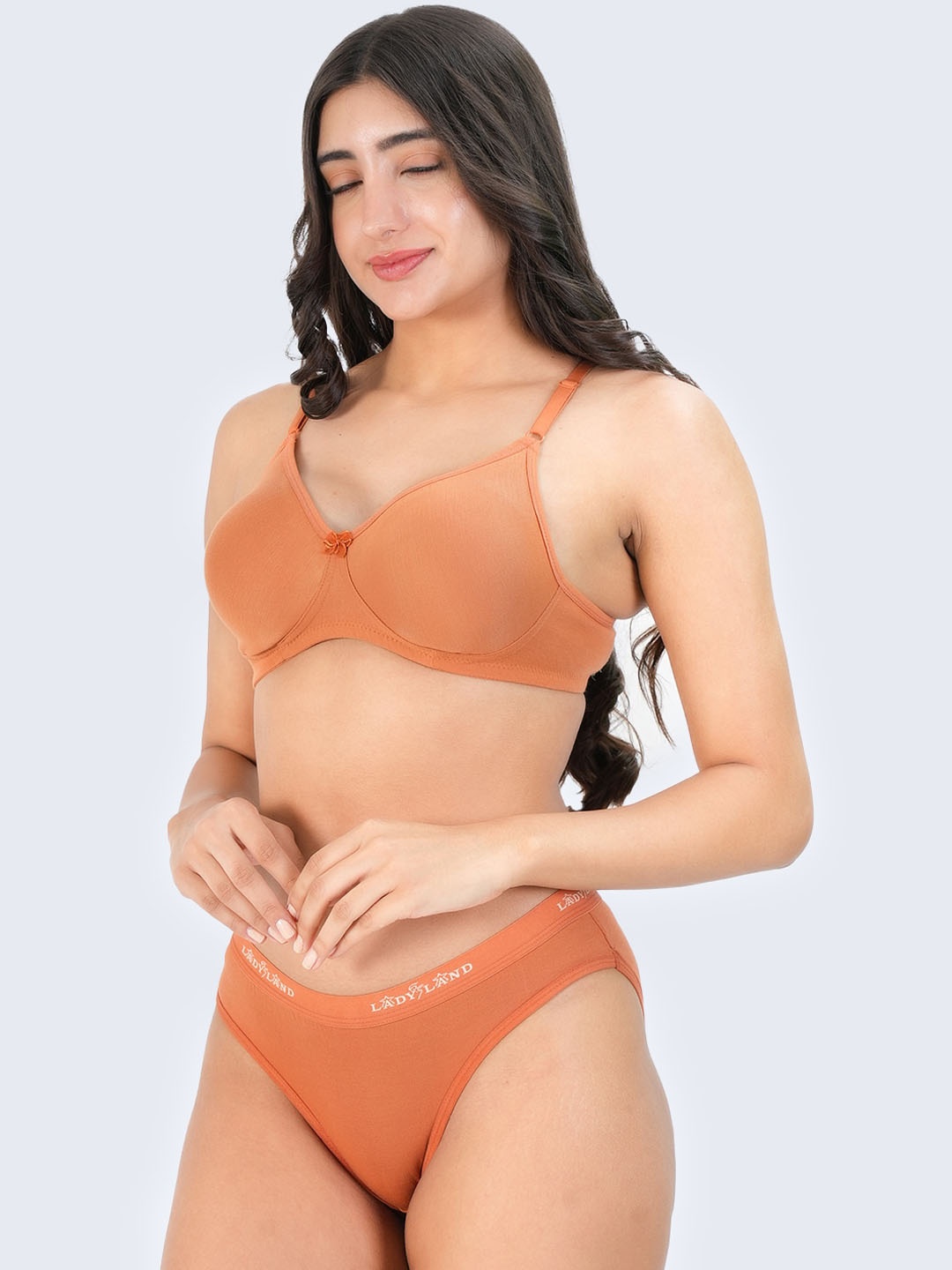 

LADYLAND Non Padded Cotton Lingerie Set, Orange