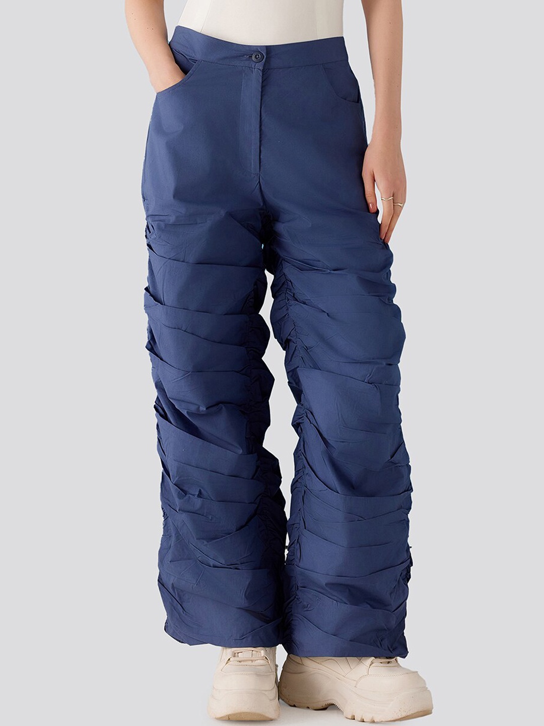 

Muvazo Women Comfort Cotton Wrinkle Free Cargo, Blue