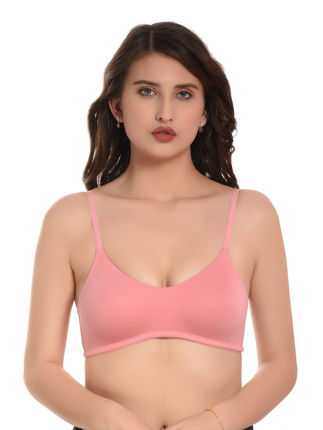 

elina Women Non-Wired Full Coverage Solid Bra, Pink