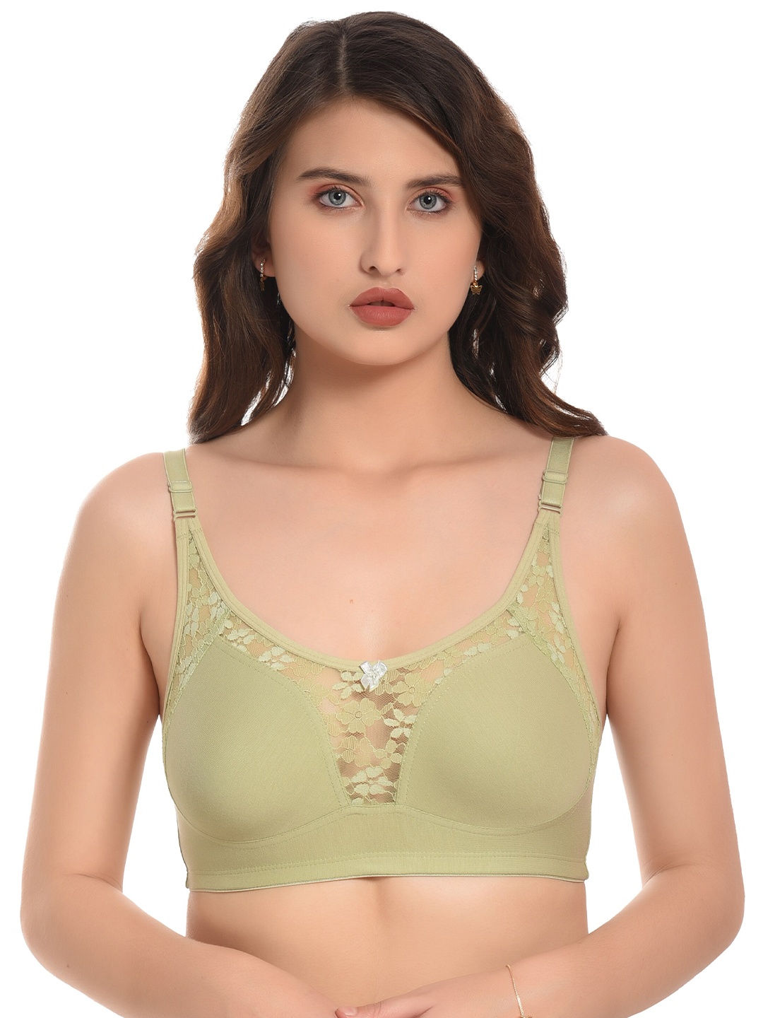 

elina Women Solid Full Coverage Non Padded Anti Microbial Bra, Sea green