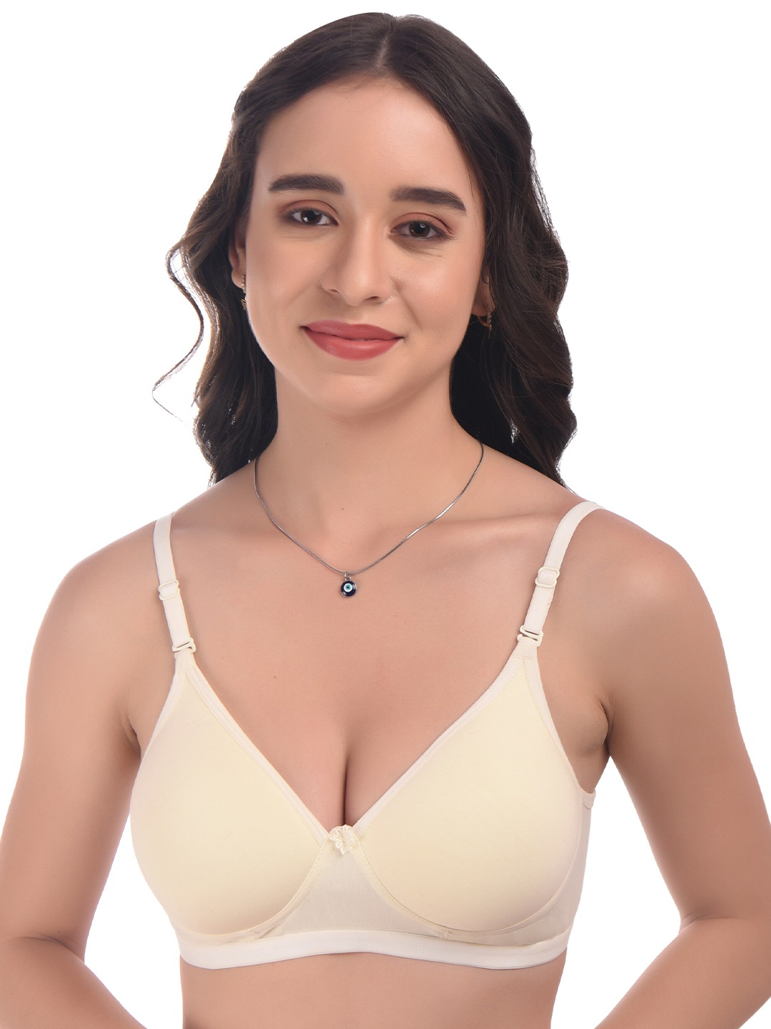 

elina Women Full Coverage Heavily Padded Anti Microbial Bra, Off white